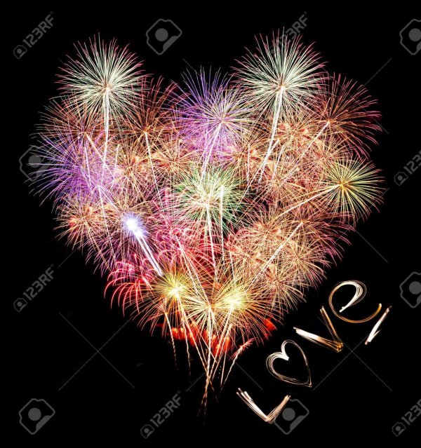 фейерверк сердце