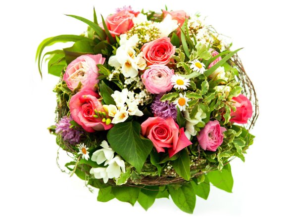 красивые букеты на белом фоне