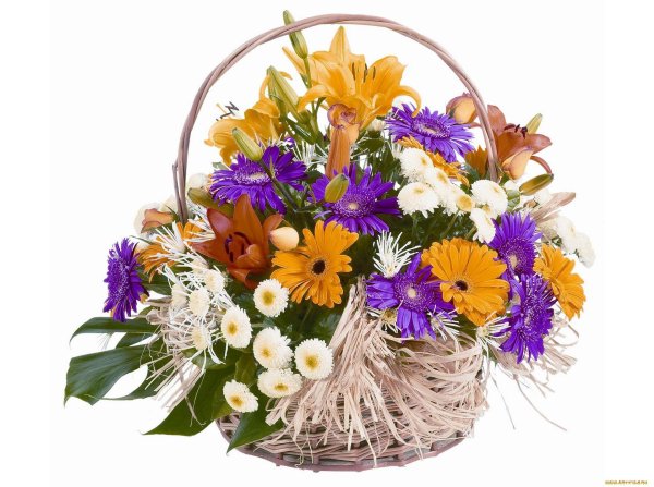 корзинка с полевыми цветами