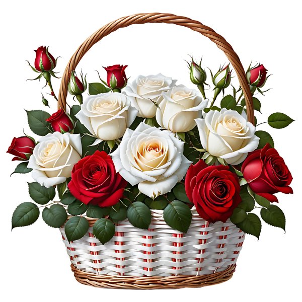 розы в корзинке
