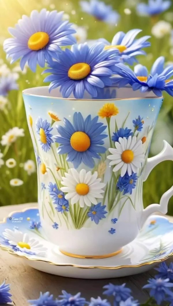 доброго утра с ромашками