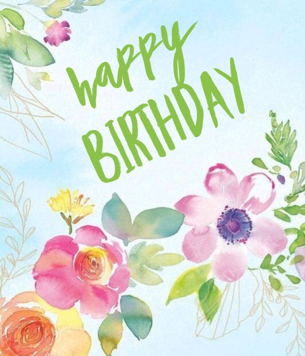 открытка цветы акварель