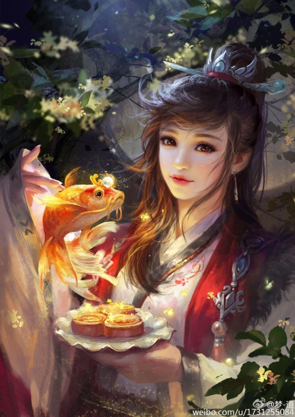 красивая аниме девушка