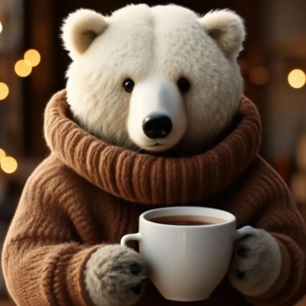 медведь пьет чай