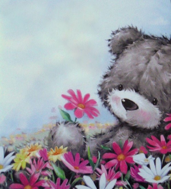 medvezhonok s cvetami