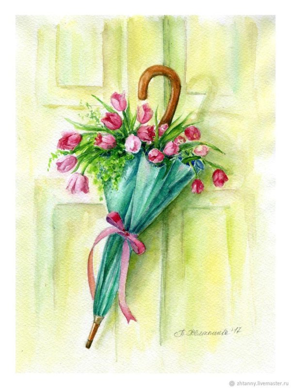 цветы в зонтике