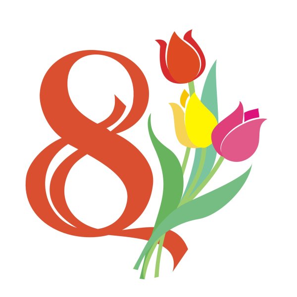 цифра 8 из тюльпанов