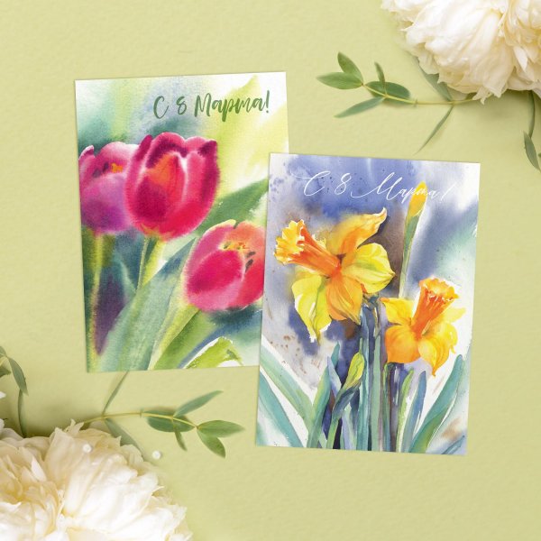 набор открыток цветы