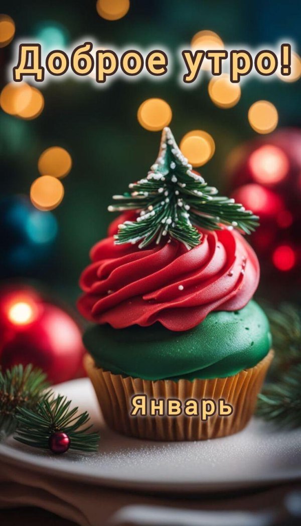 новогодний капкейк