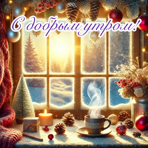 открытка с добрым морозным утром