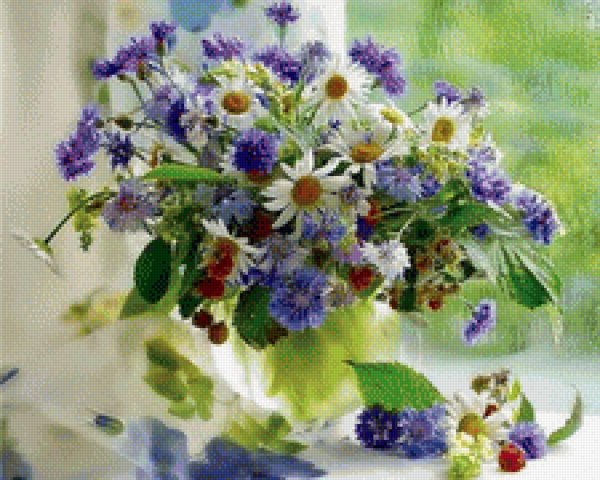 доброе утро с полевыми цветами