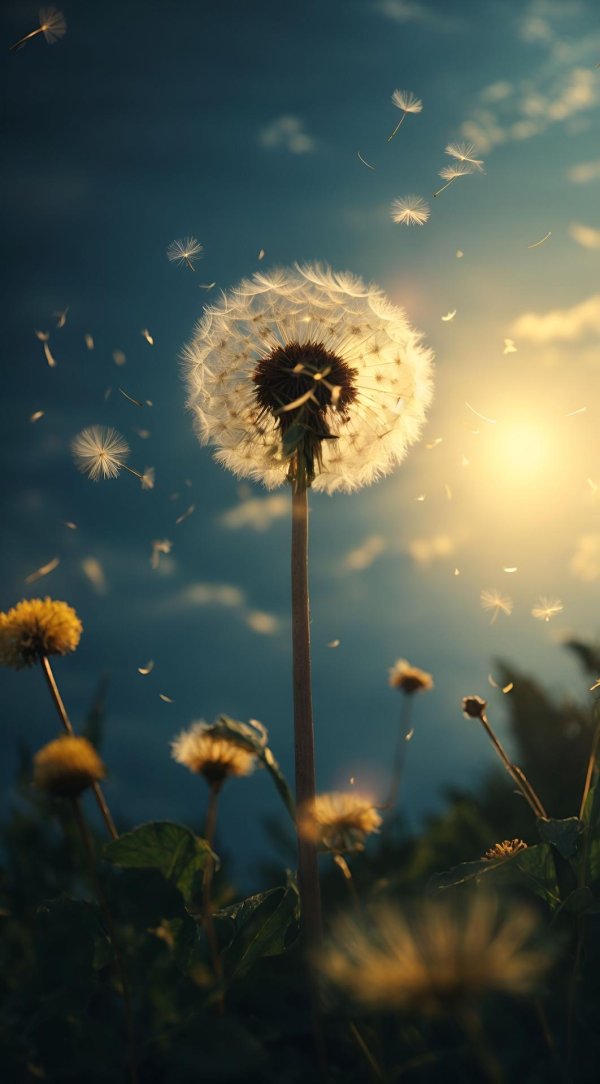 одуванчики фон