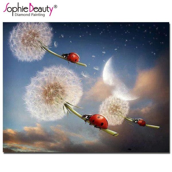 коровка на одуванчике