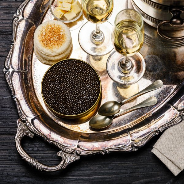 сервировка черной икры