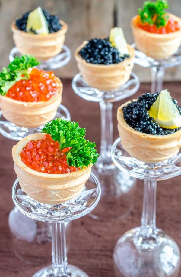 сервировка красной икры