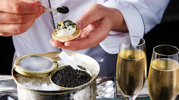 сервировка черной икры