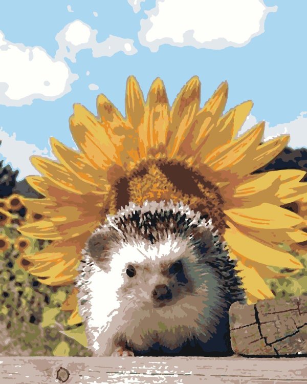 картина по номерам ежики