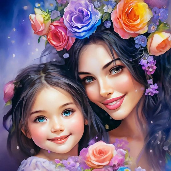 мама и дочка арт