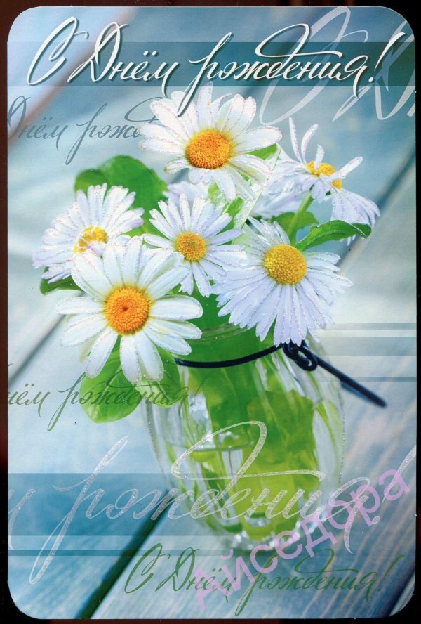с днем рождения с ромашками