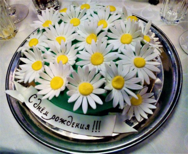 тортик с ромашками