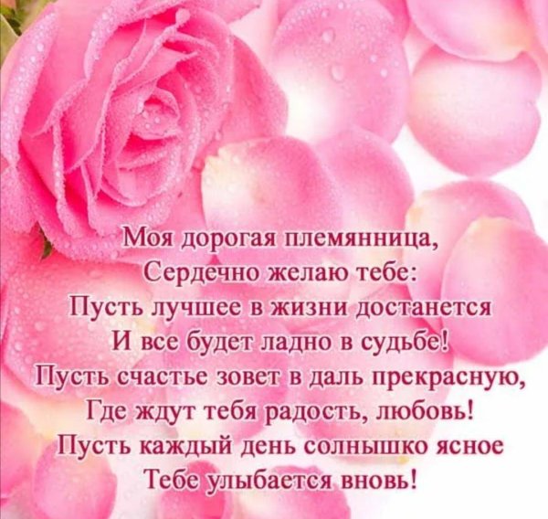 поздравление с днём рождения племяннице красивые