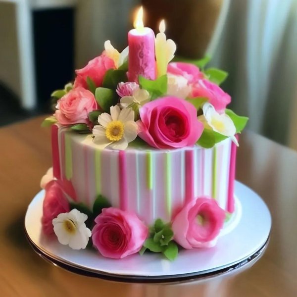 торт цветок