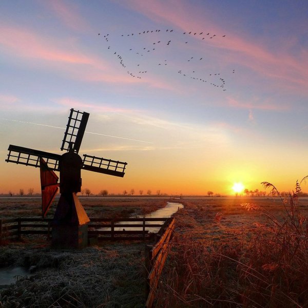 мельницы киндердейк голландия