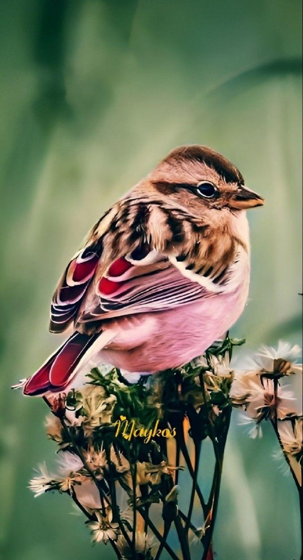 розовая птичка