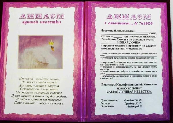 шуточные дипломы