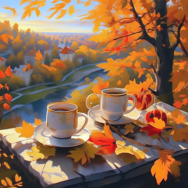 осеннее утро рисунок