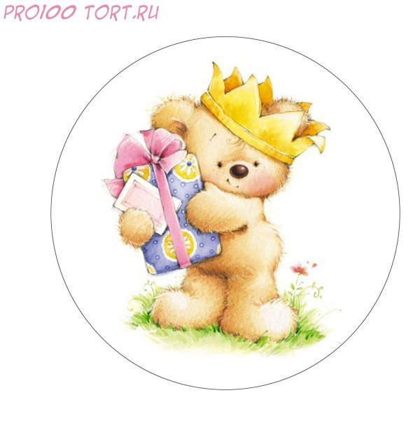 медвежонок на вафельной бумаге