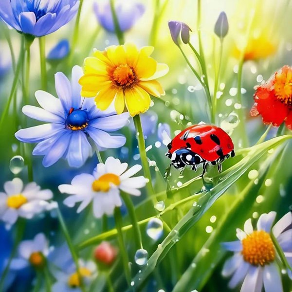 божья коровка на цветке