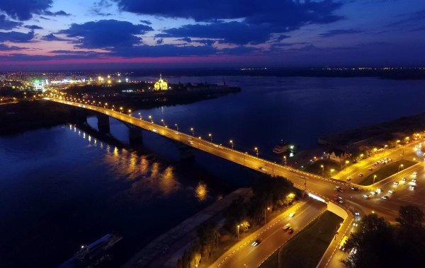 канавинский мост нижнего новгорода закат