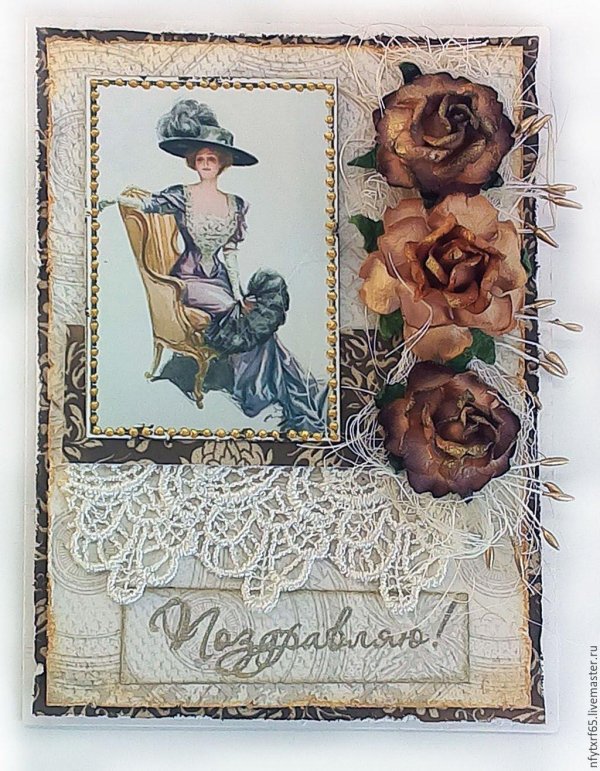 винтажная дама для декупажа