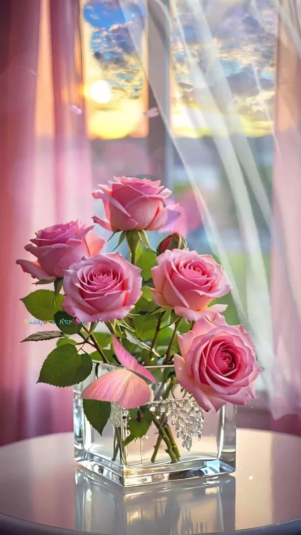 красивые утренние розы