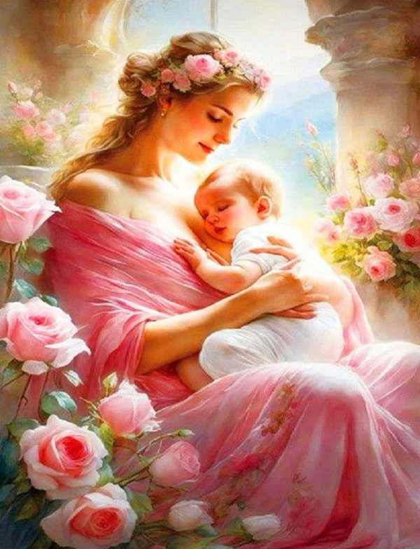 женщина с ребенком на руках