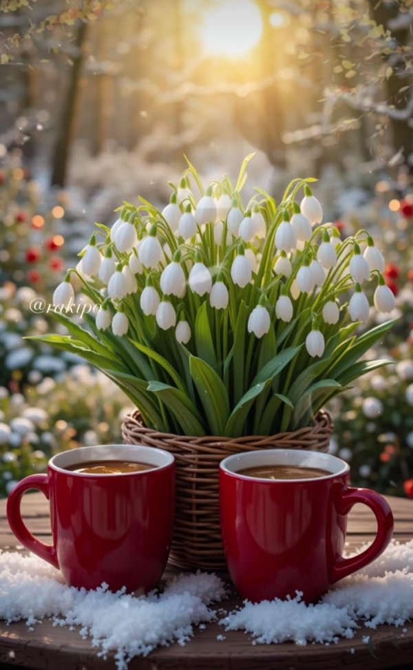 открытка подснежники