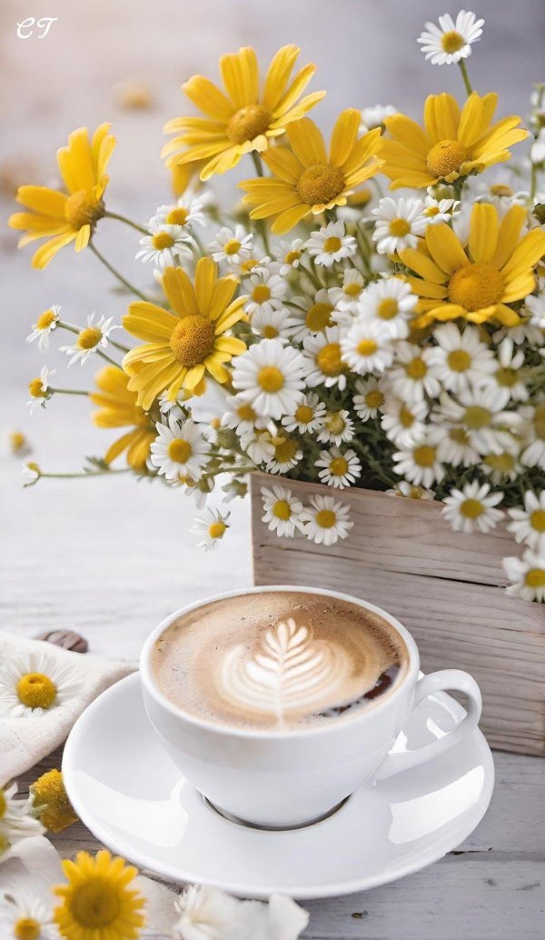ромашки и кофе