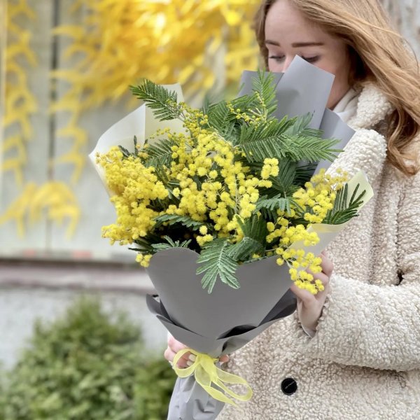 фотосессия с мимозами