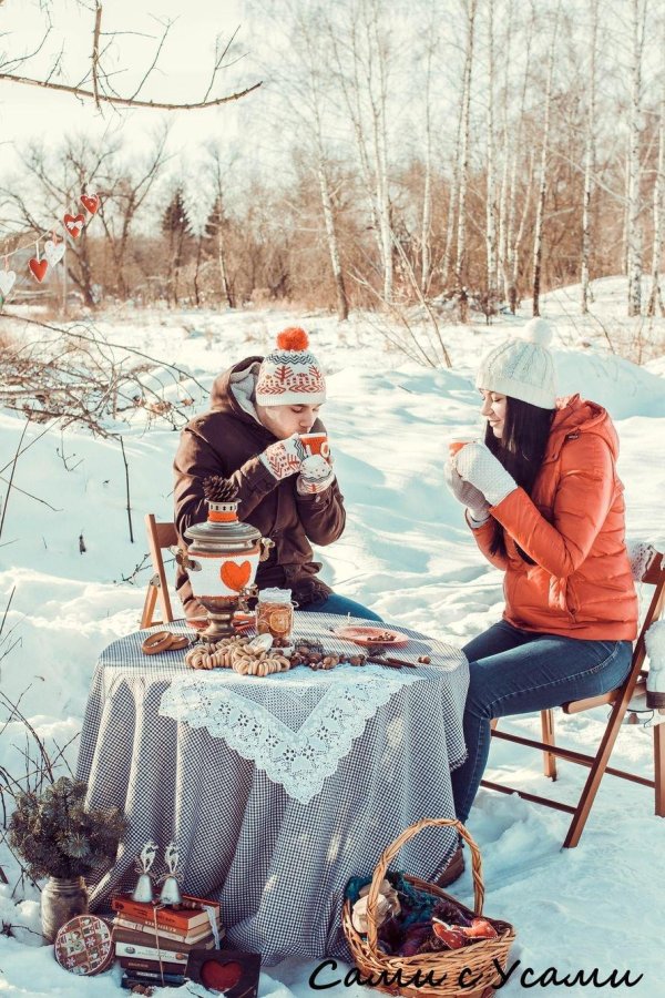 пикник зимой