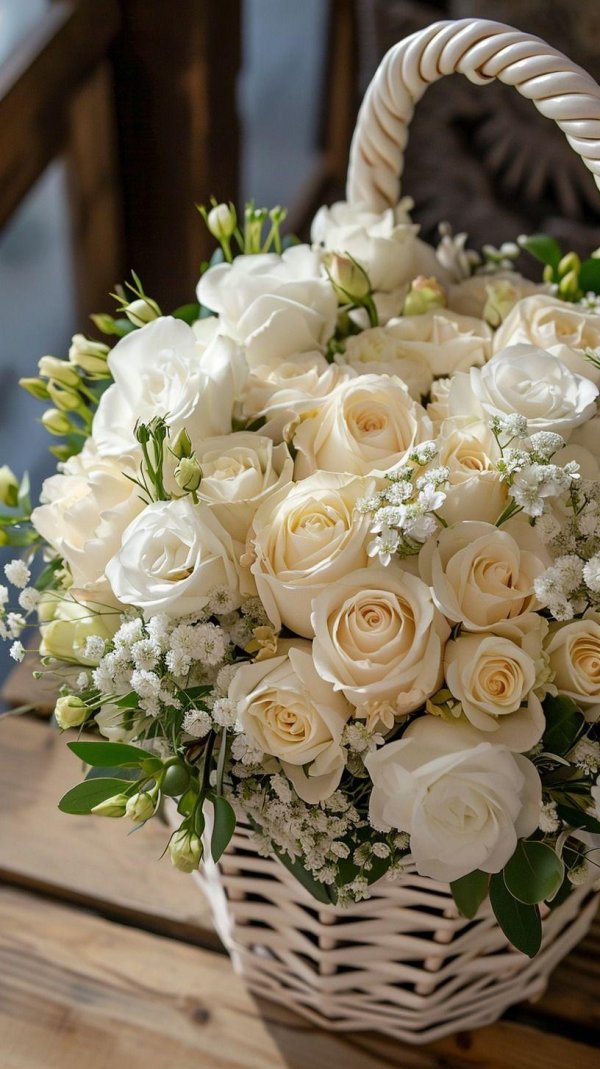 шикарные белые розы