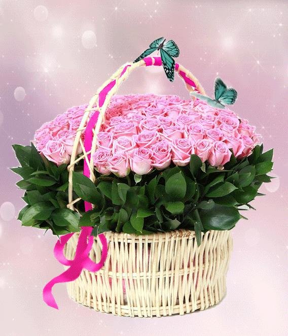 розы корзина