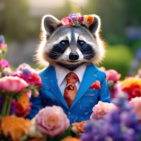 енот в костюме