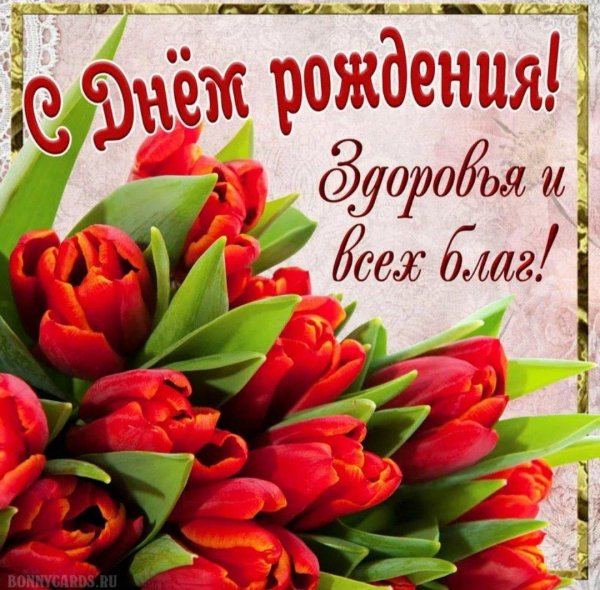 поздравление с днём рождения женщине тюльпаны