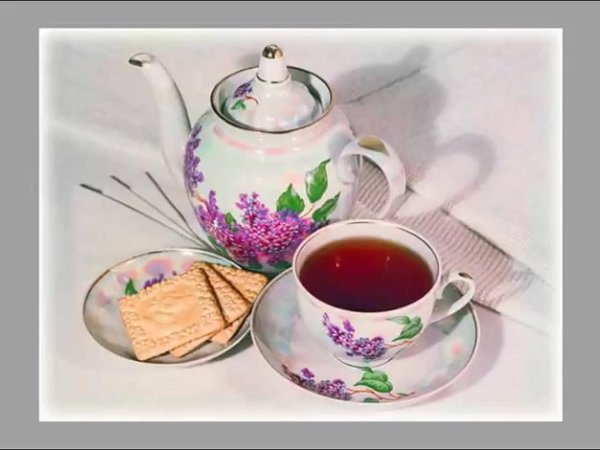 дулевский чайный сервиз сирень