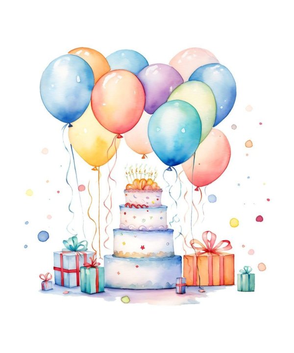 акварельная открытка