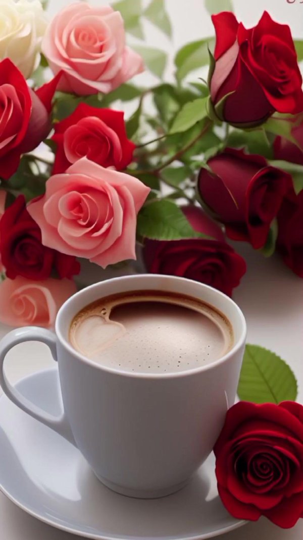 coffee with roses