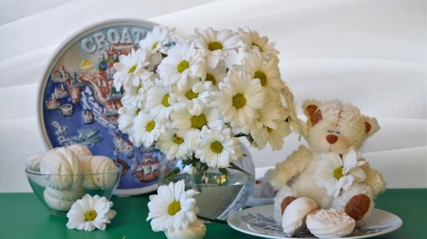 зефирный букет ромашки