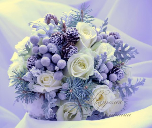 зимний свадебный букет