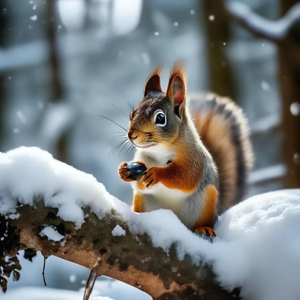 в зимнем лесу